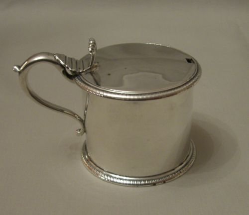 antique silver drum mustard pot
