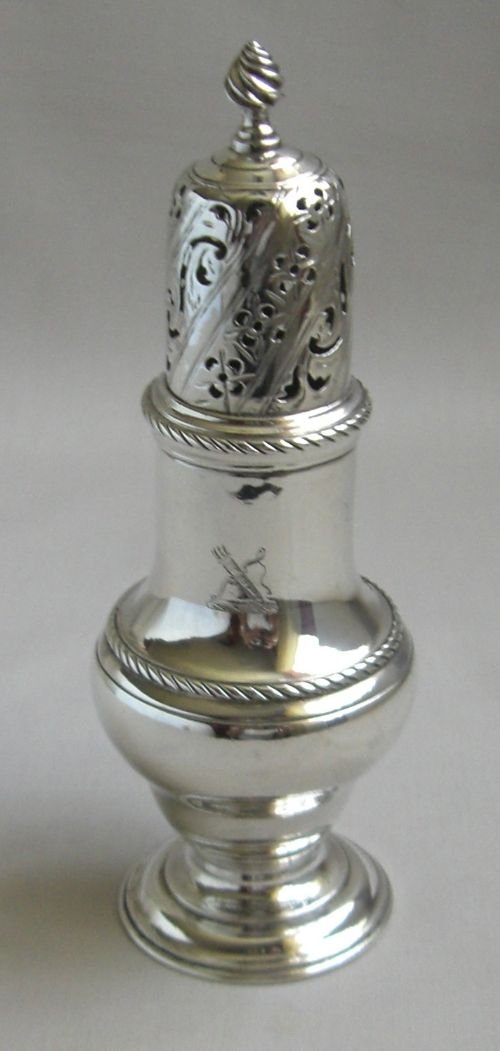 antique silver caster