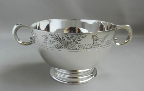 silver christening bowl