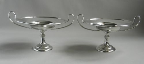 pair antique silver sweetmeat dishes