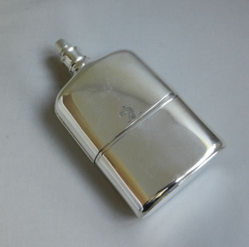 antique silver spirit flask
