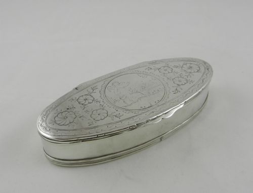 antique silver tobacco box