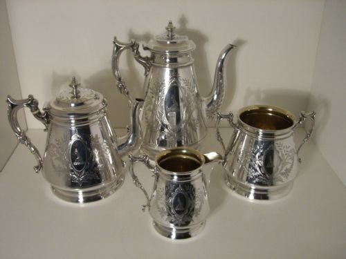 victorian plated tea and coffee service