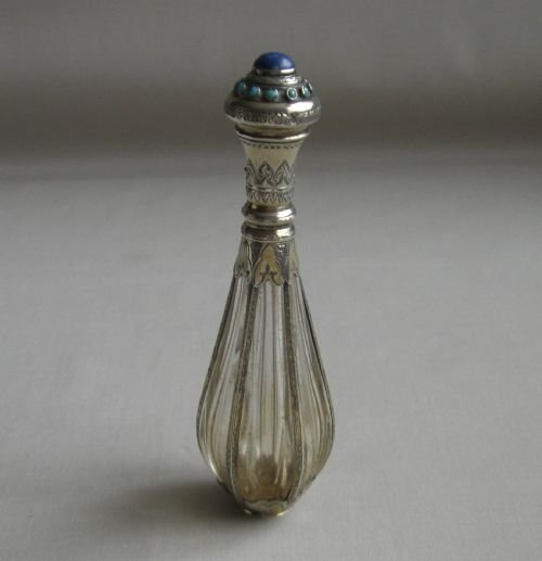 antique glass silvergilt scent bottle