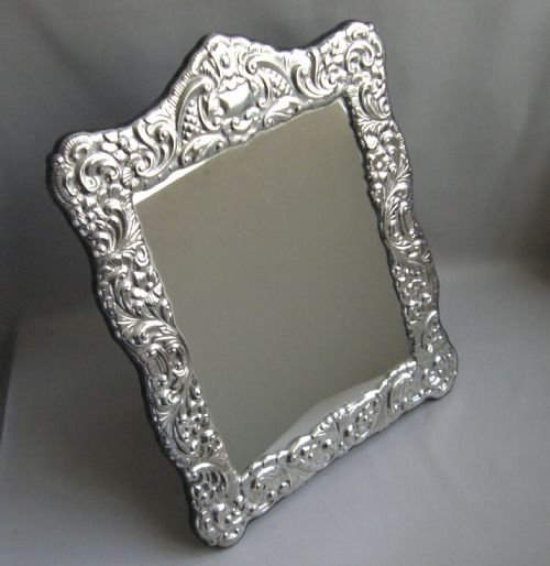 silver dressing table mirror