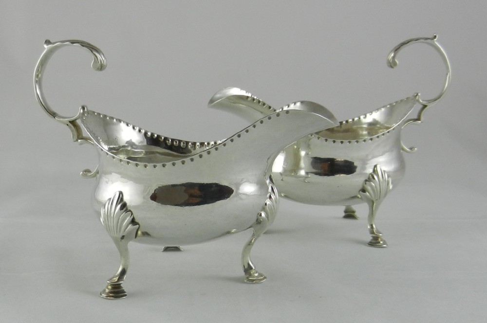 antique silver sauce boats