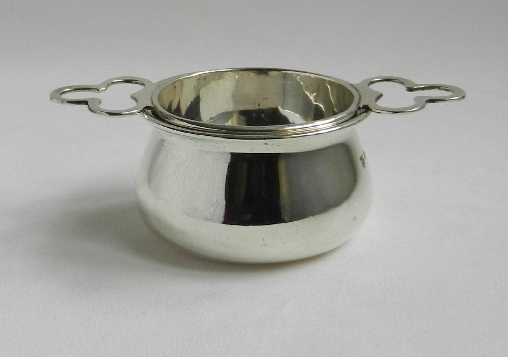 art deco silver tea strainer