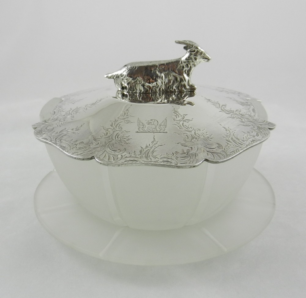 antique silver butter dish