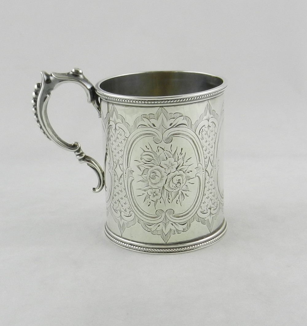 antique silver christening mug