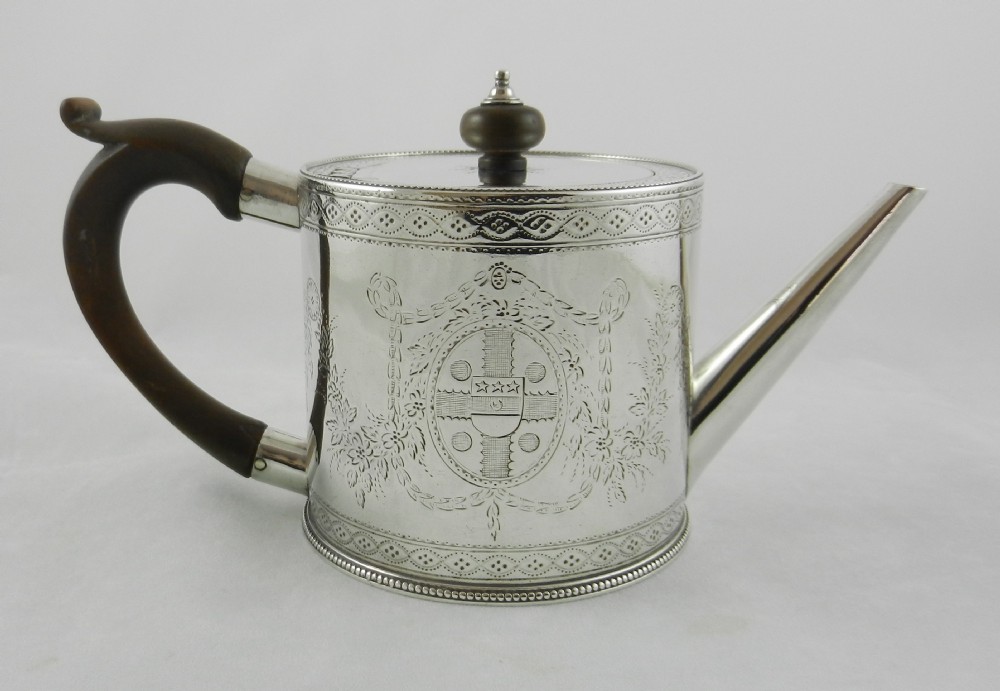 geo iii silver drum tea pot