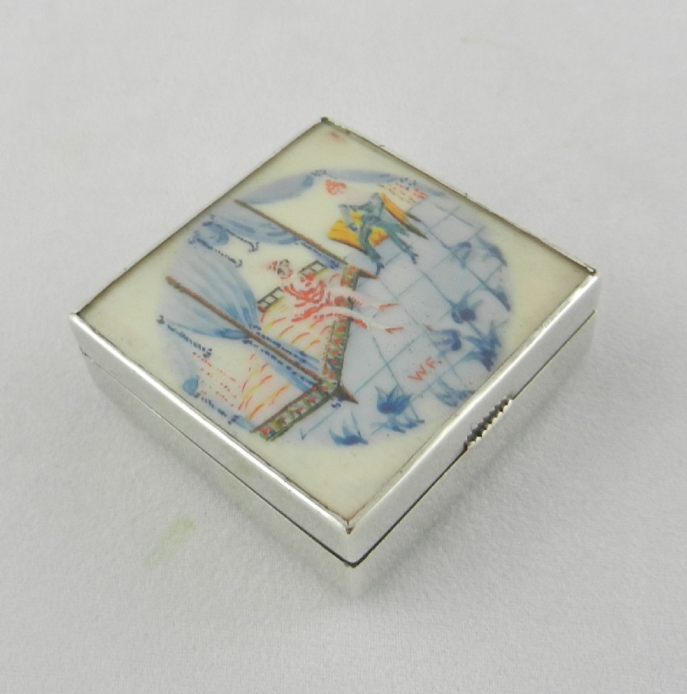 art nouveau silver enamel box