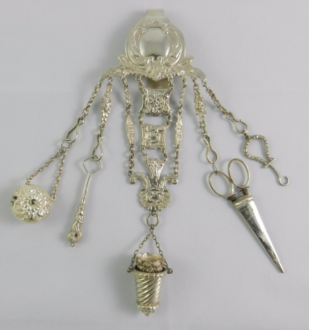antique silver chatelaine