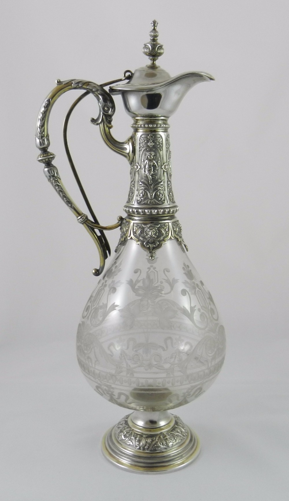 antique silvermounted wine ewer