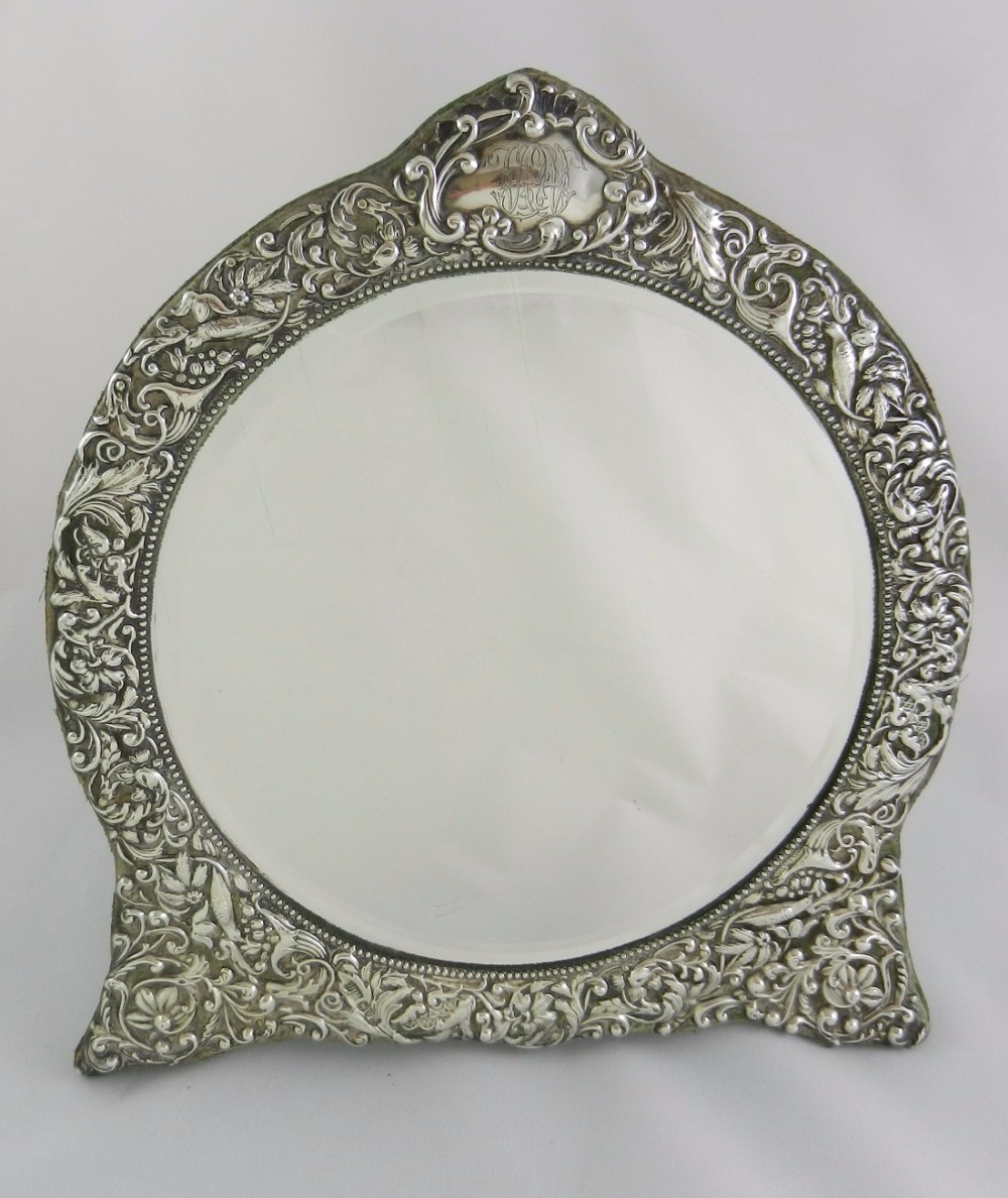 antique silver dressing table mirror