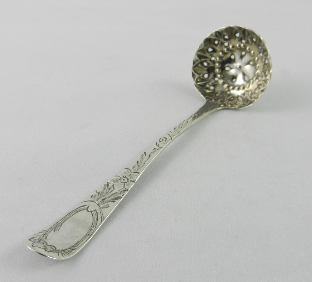 georgian silver sugar sifter spoon