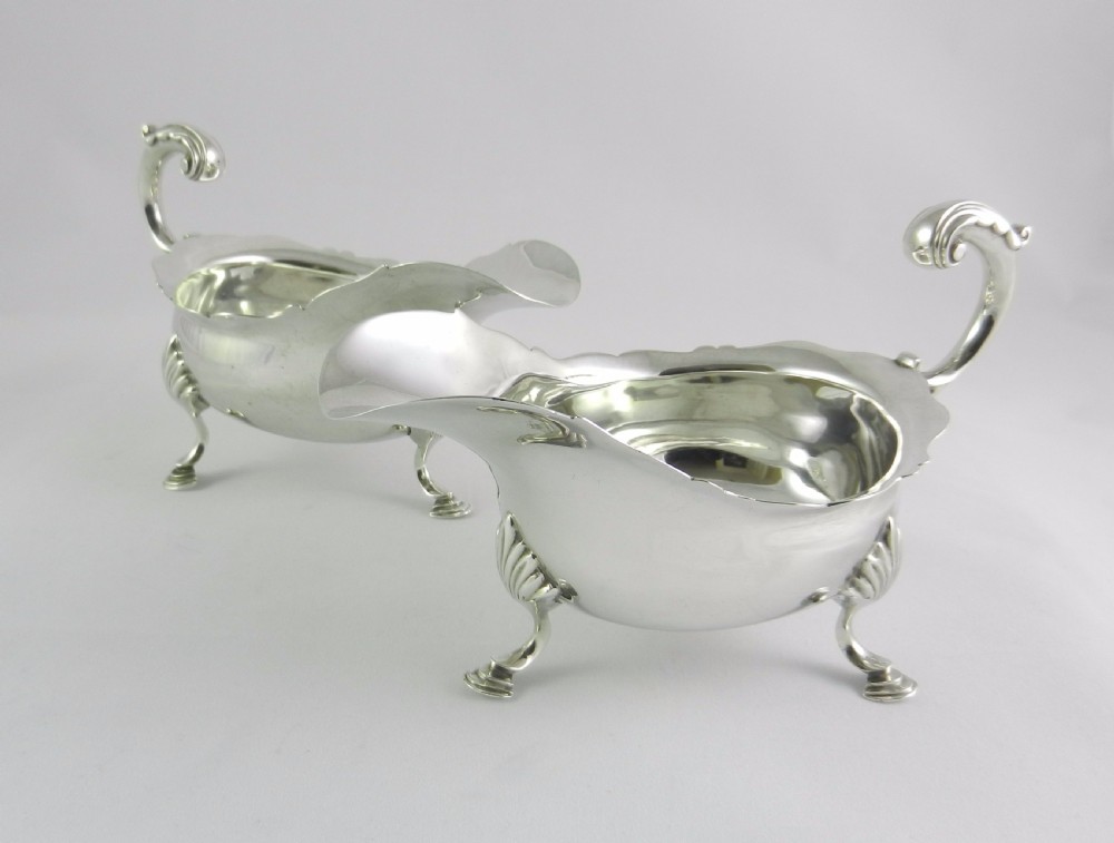 antique silver sauce boats