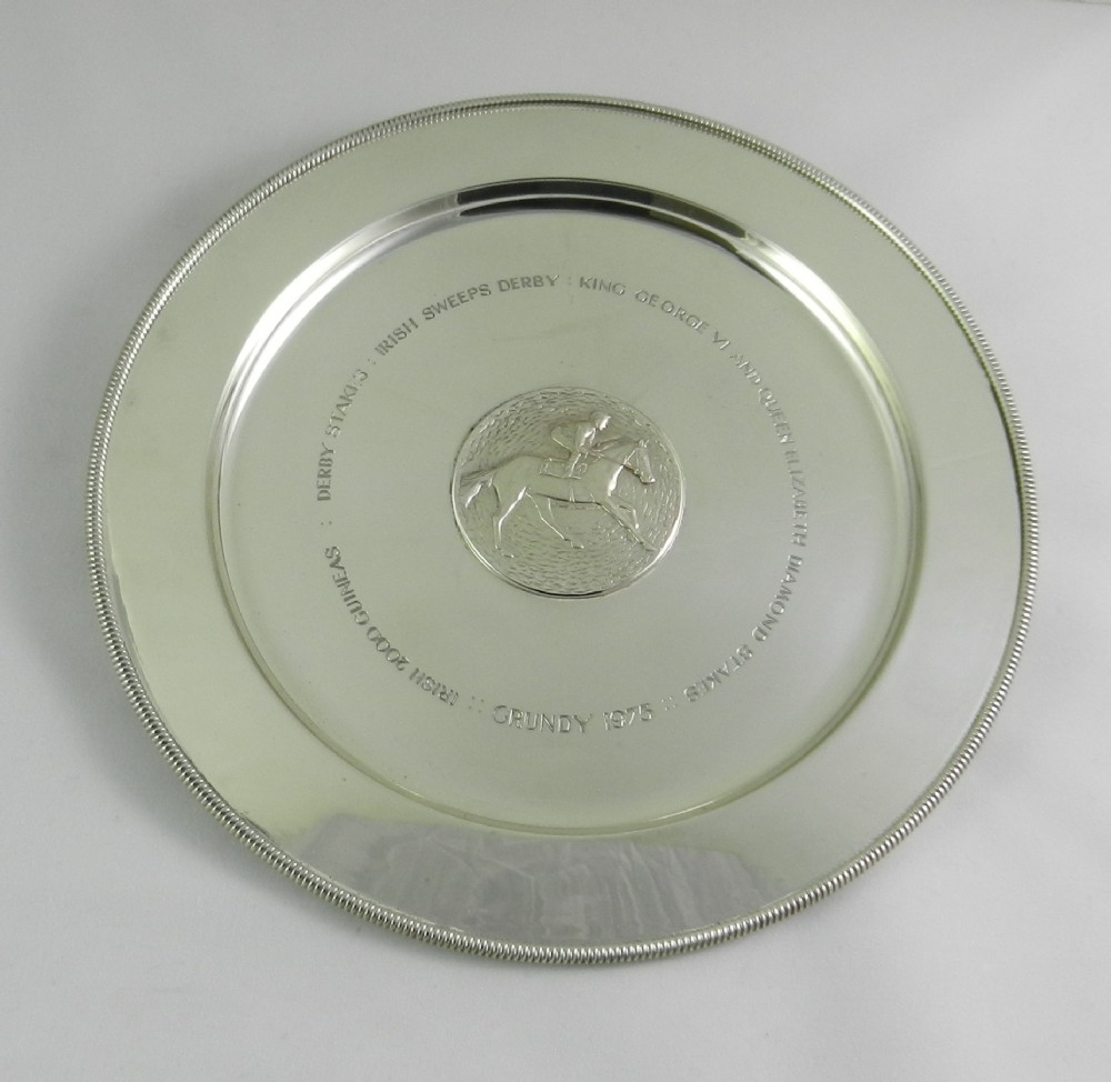 silver racehorse plate