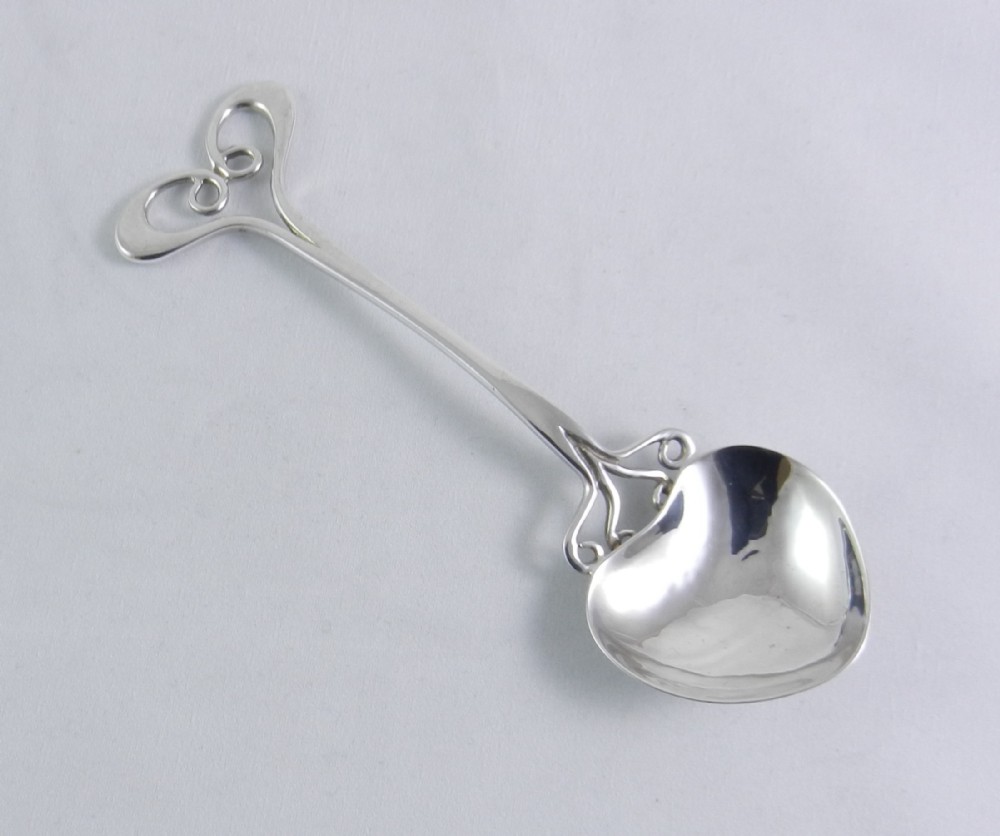 silver arts crafts style spoon