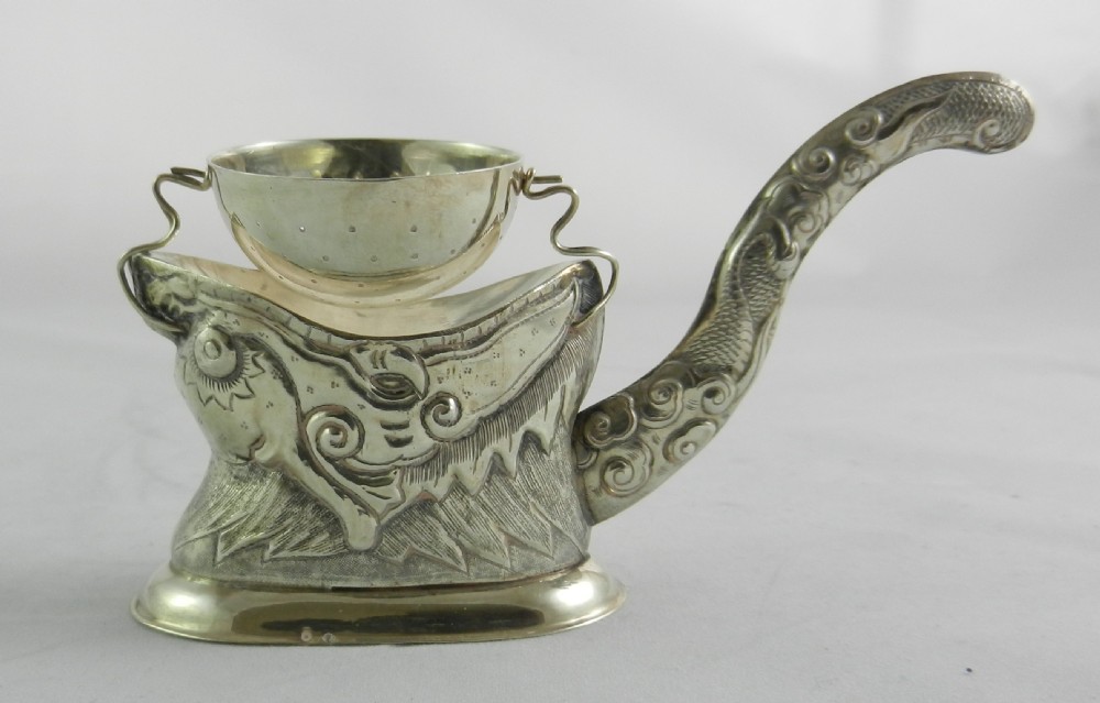 indochinese silver tea strainer