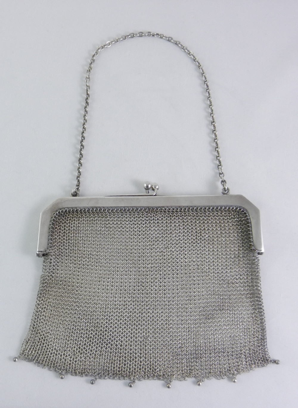 antique silver mesh evening bag