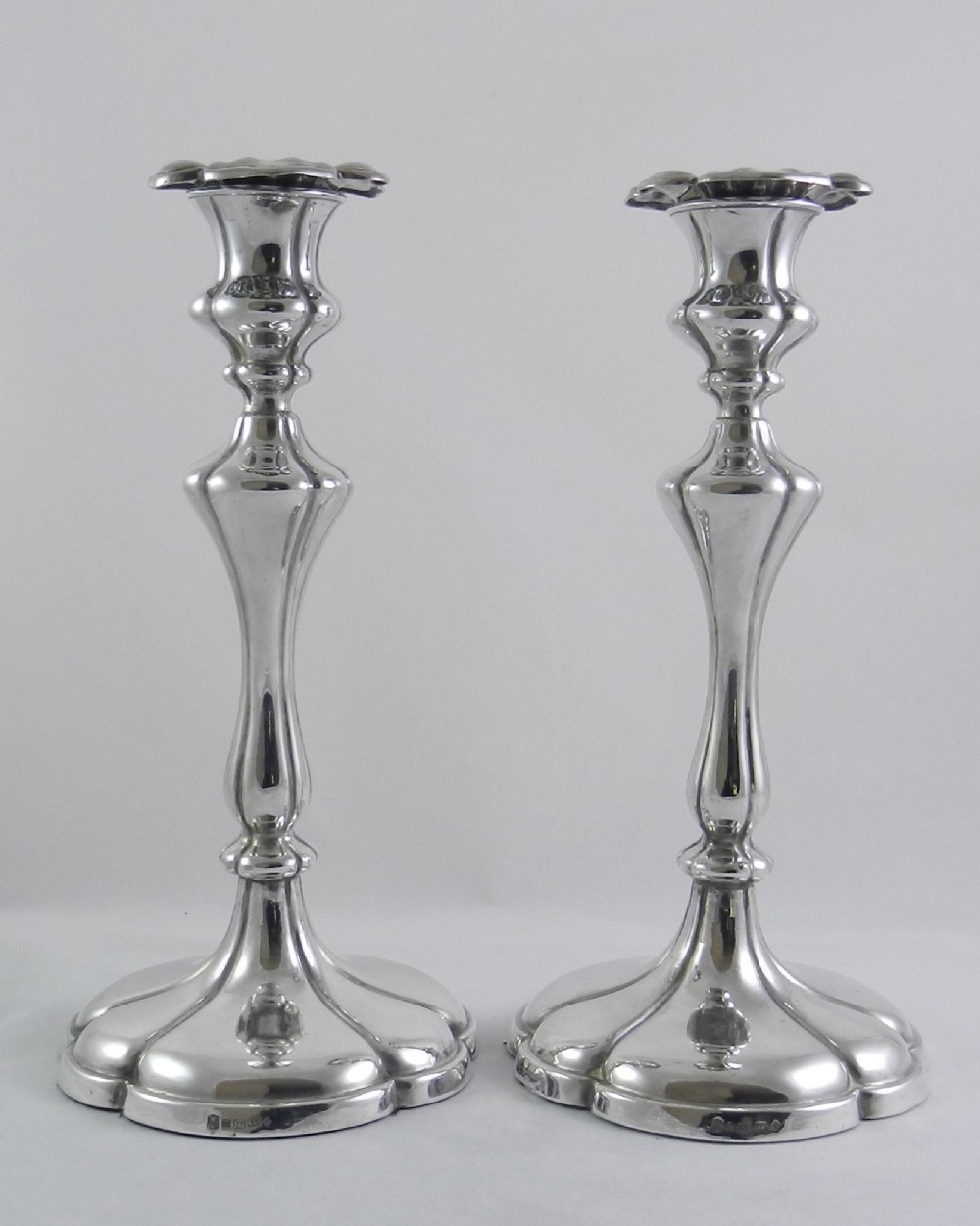 antique silverplated elkington candlesticks