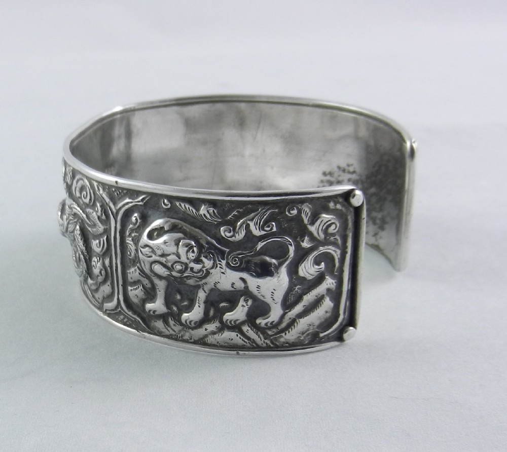 antique silver chinese bangle