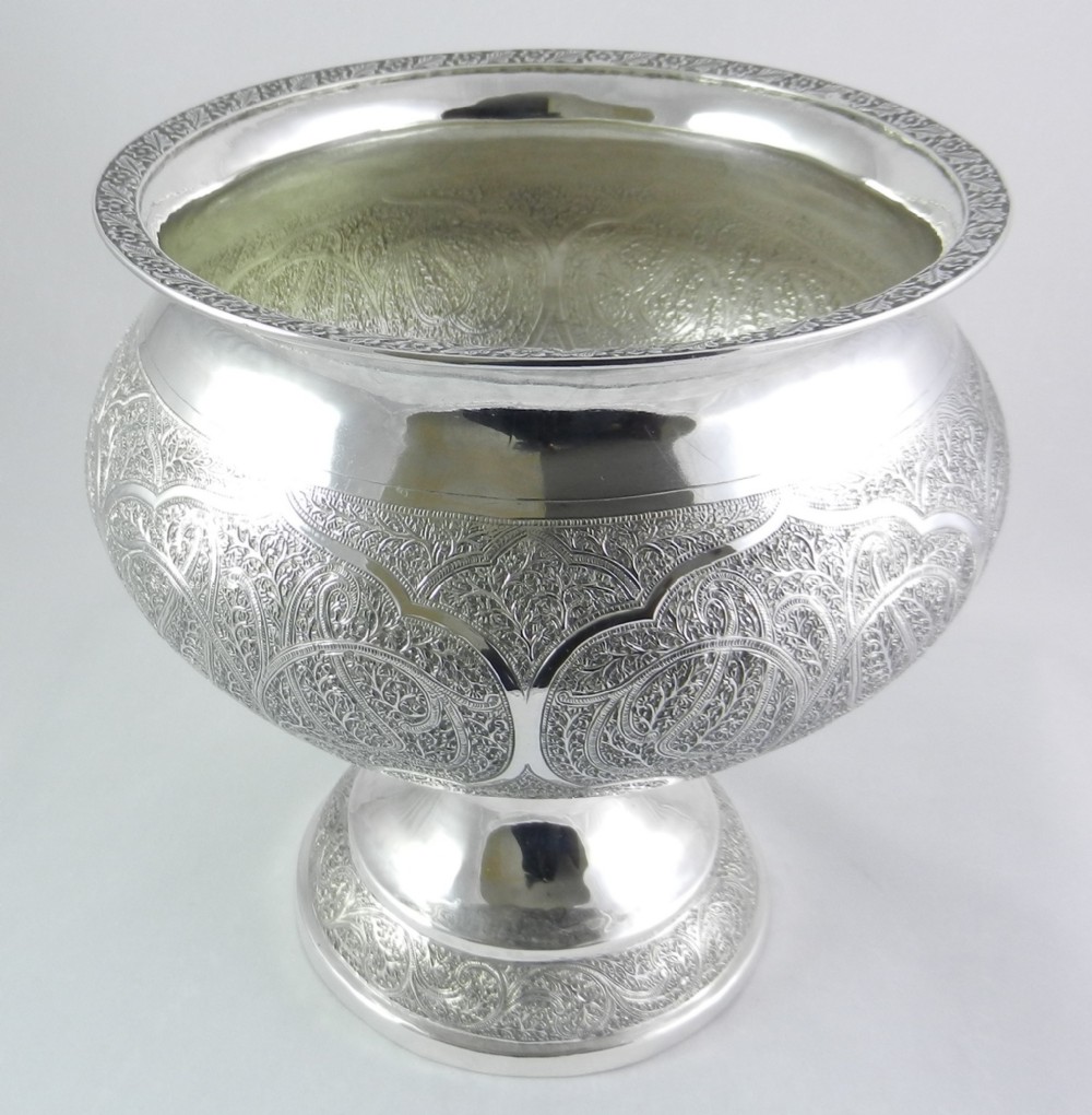 antique indian silver bowl
