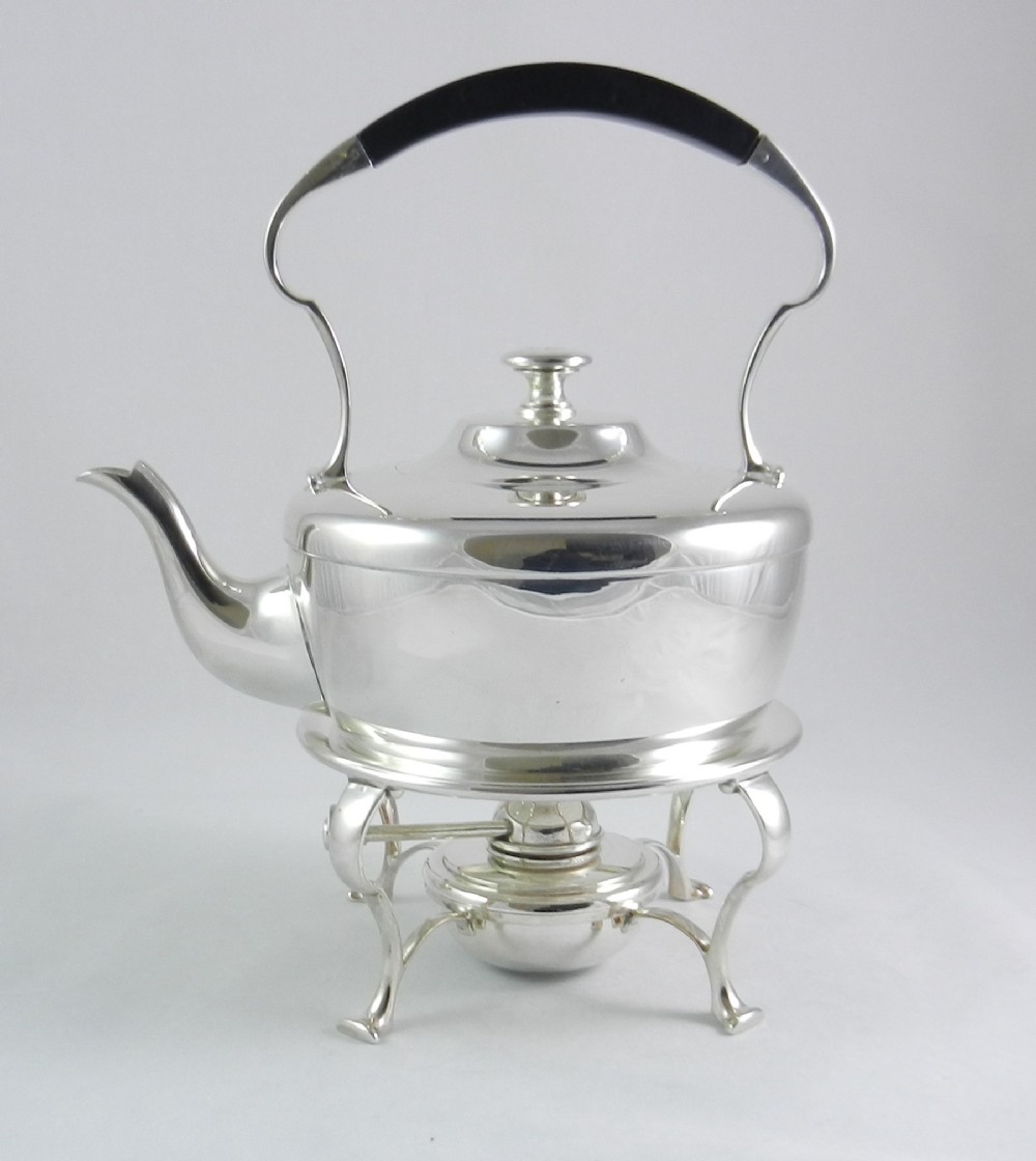arts crafts silverplated kettle stand