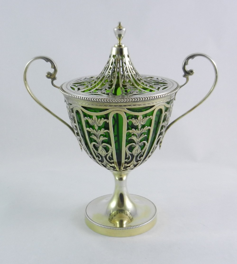 silvergilt glass vase