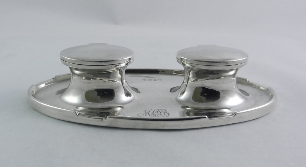 antique silver ink stand
