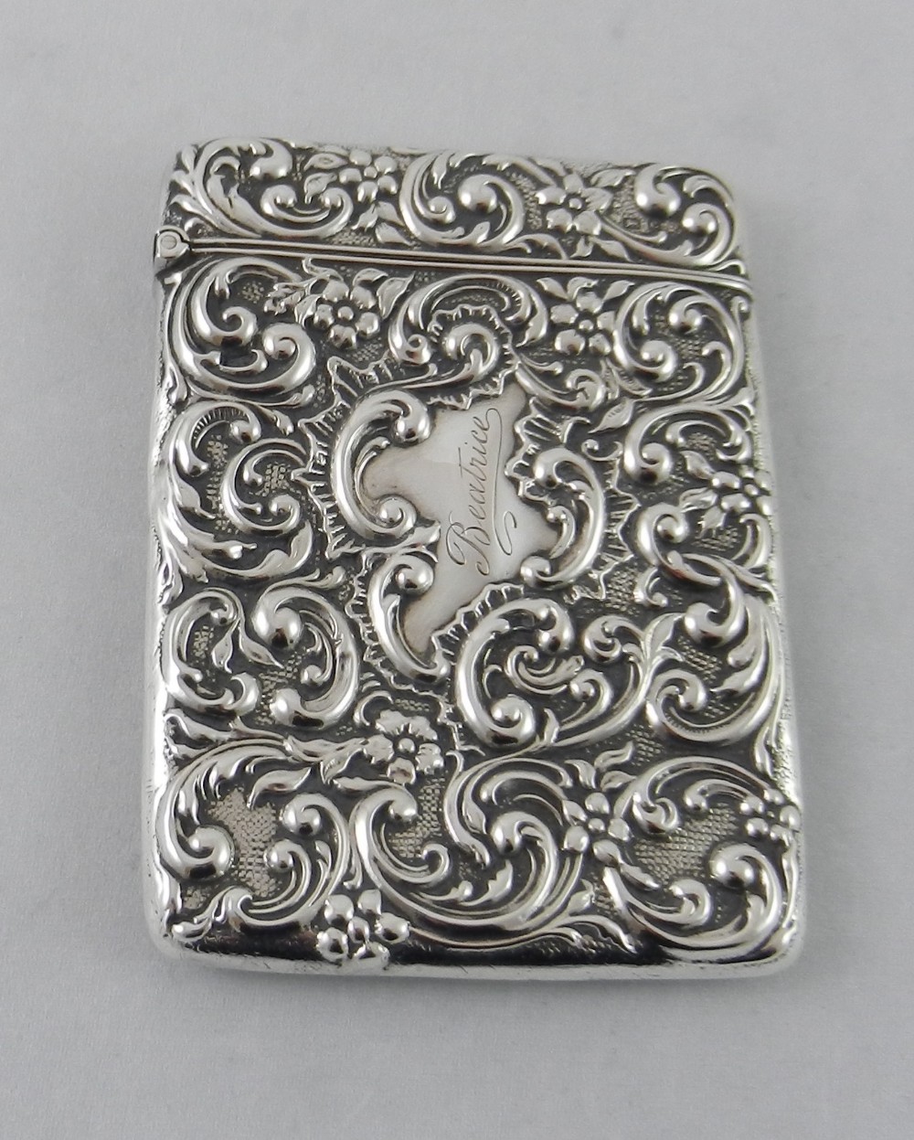antique silver card case