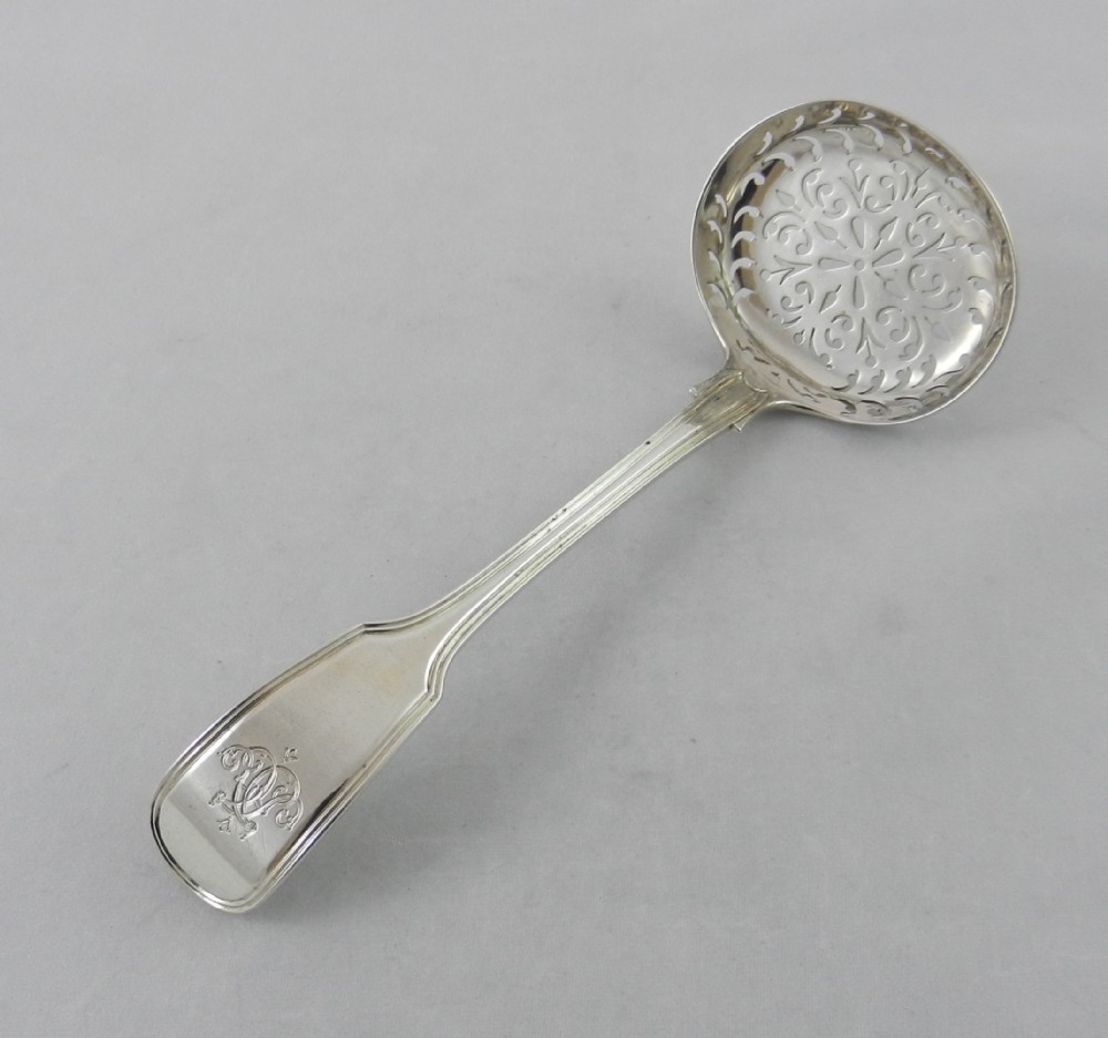victorian silver sifter spoon