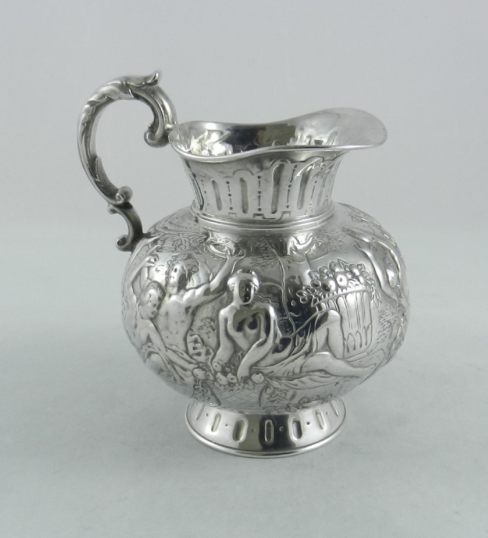 antique chinese export silver jug