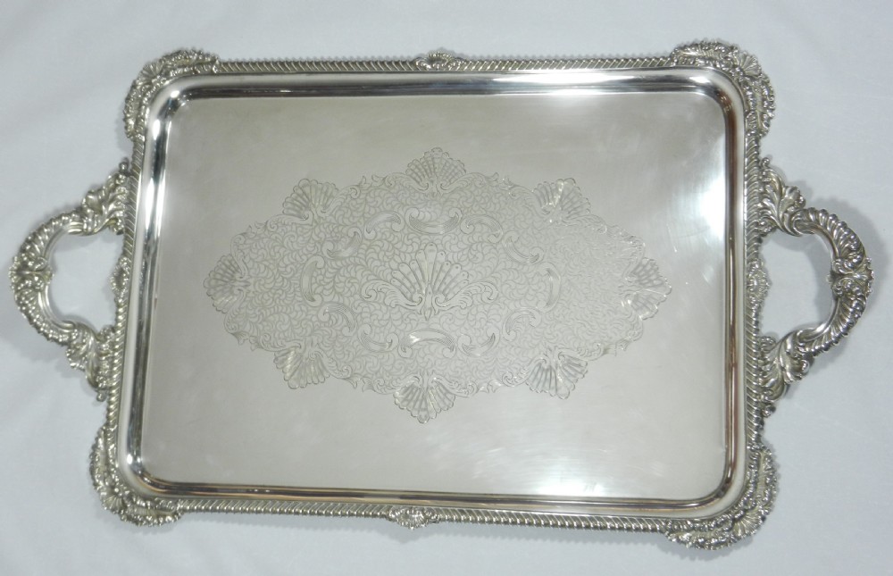 large antique silver tray