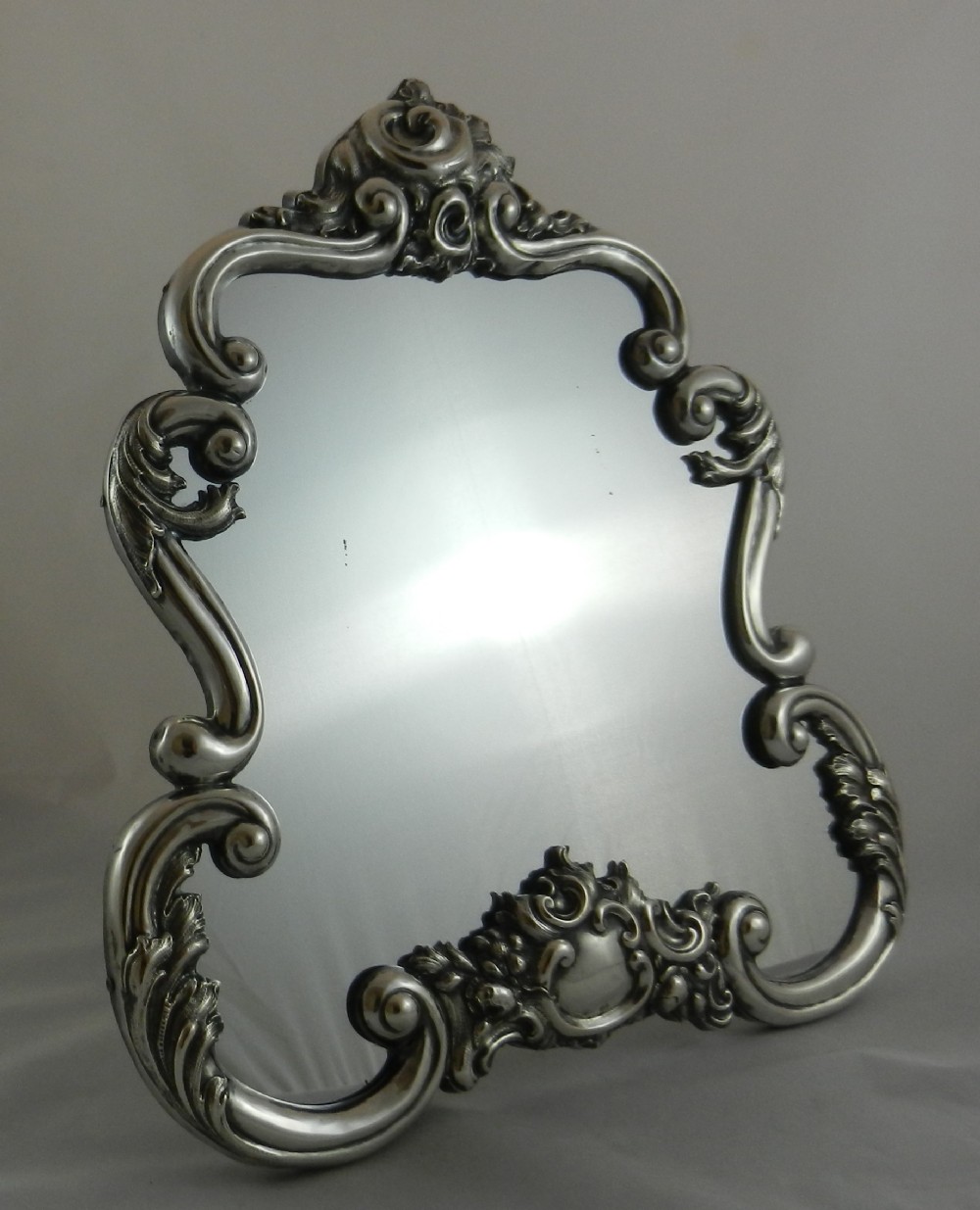 antique silver framed mirror