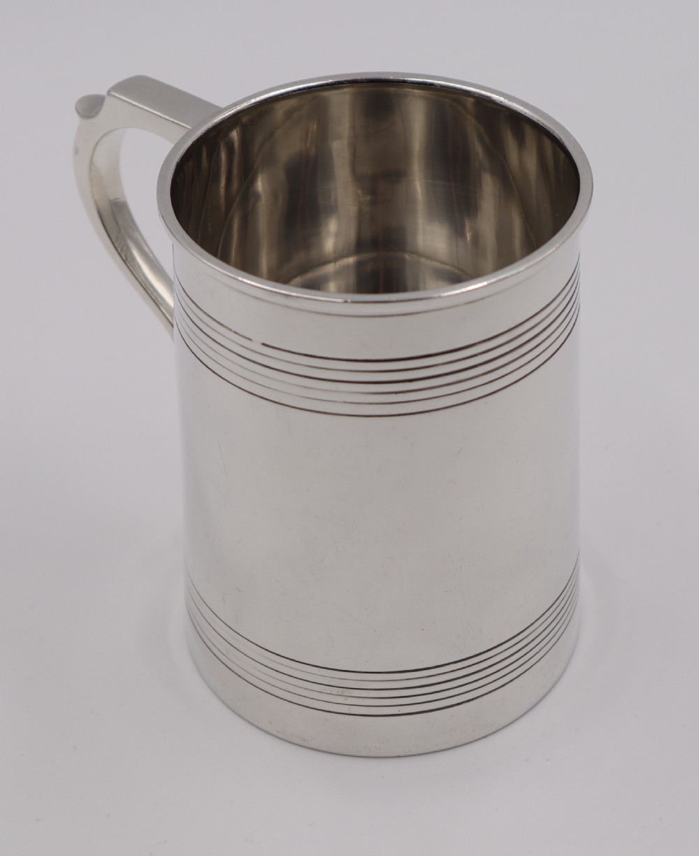antique silver pint mug