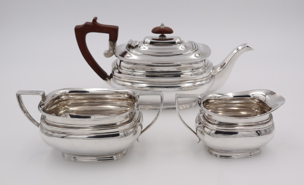 harrods three piece silver tea set