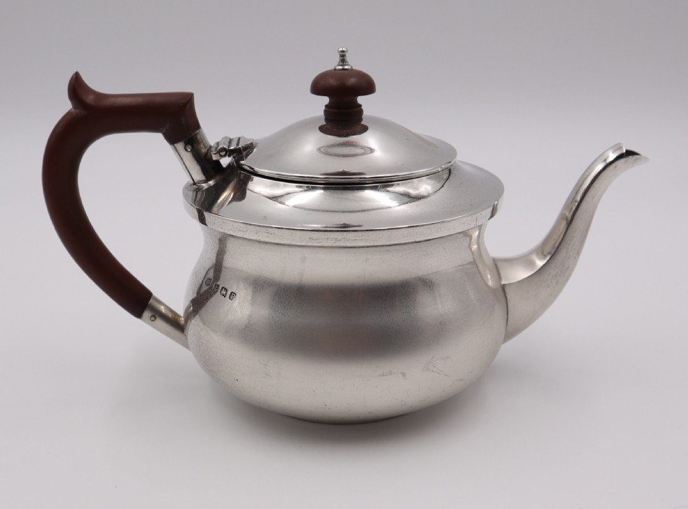 art deco silver tea pot