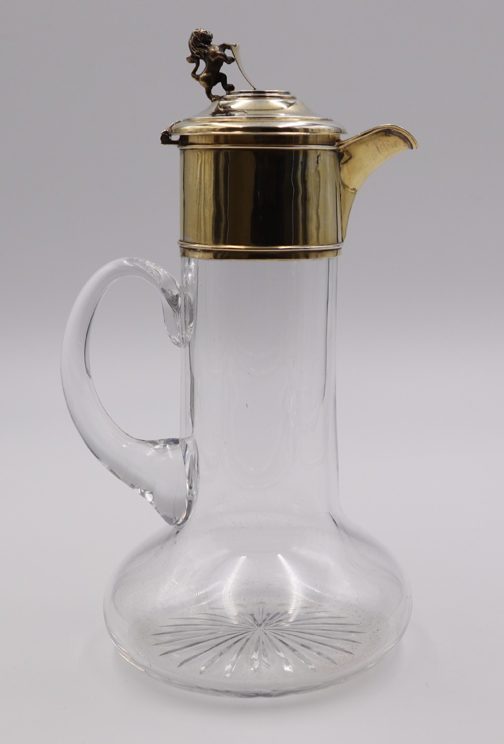 antique silvergilt glass claret jug