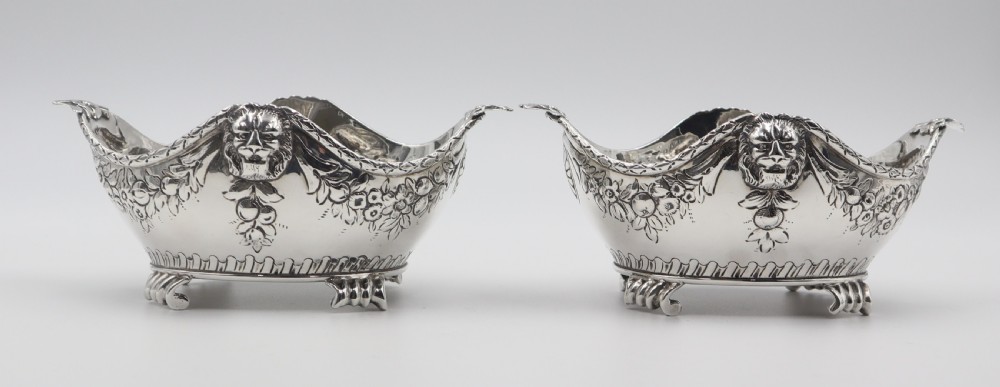 pair antique silver dishes