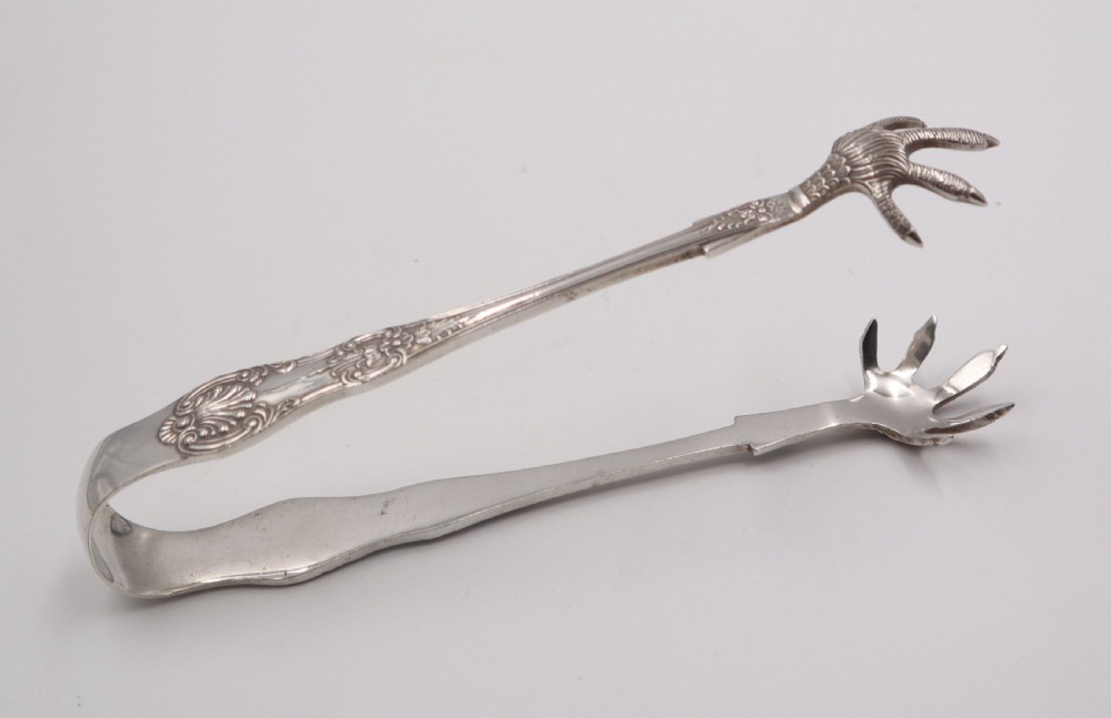 antique silverplate ice tongs