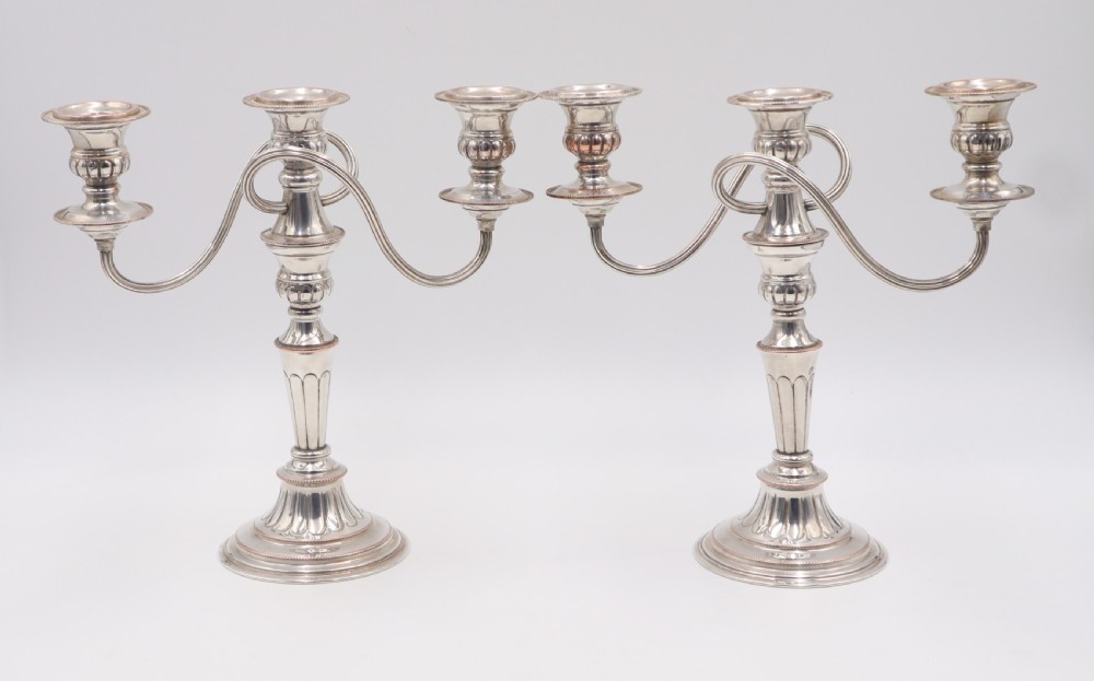 pair silverplated candelabra