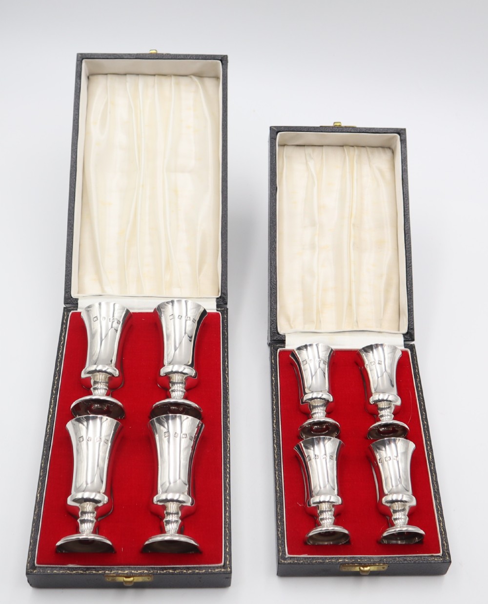 set of silver sherry liqueur goblets