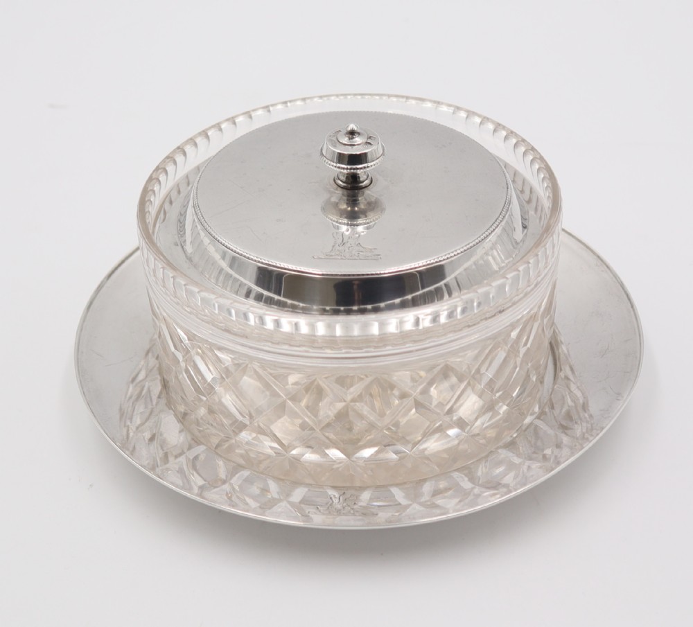 antique silver butter dish