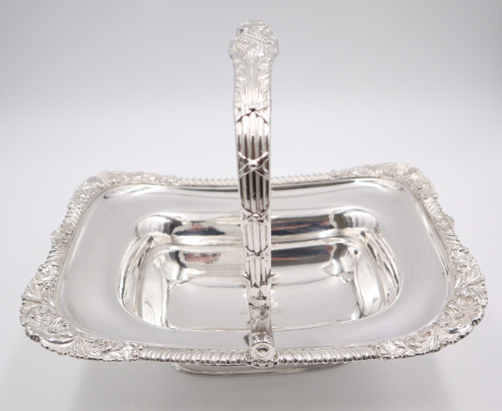 antique old sheffield cake basket