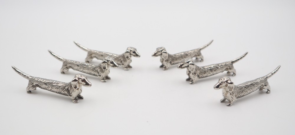 set of art deco silverplated knife rests