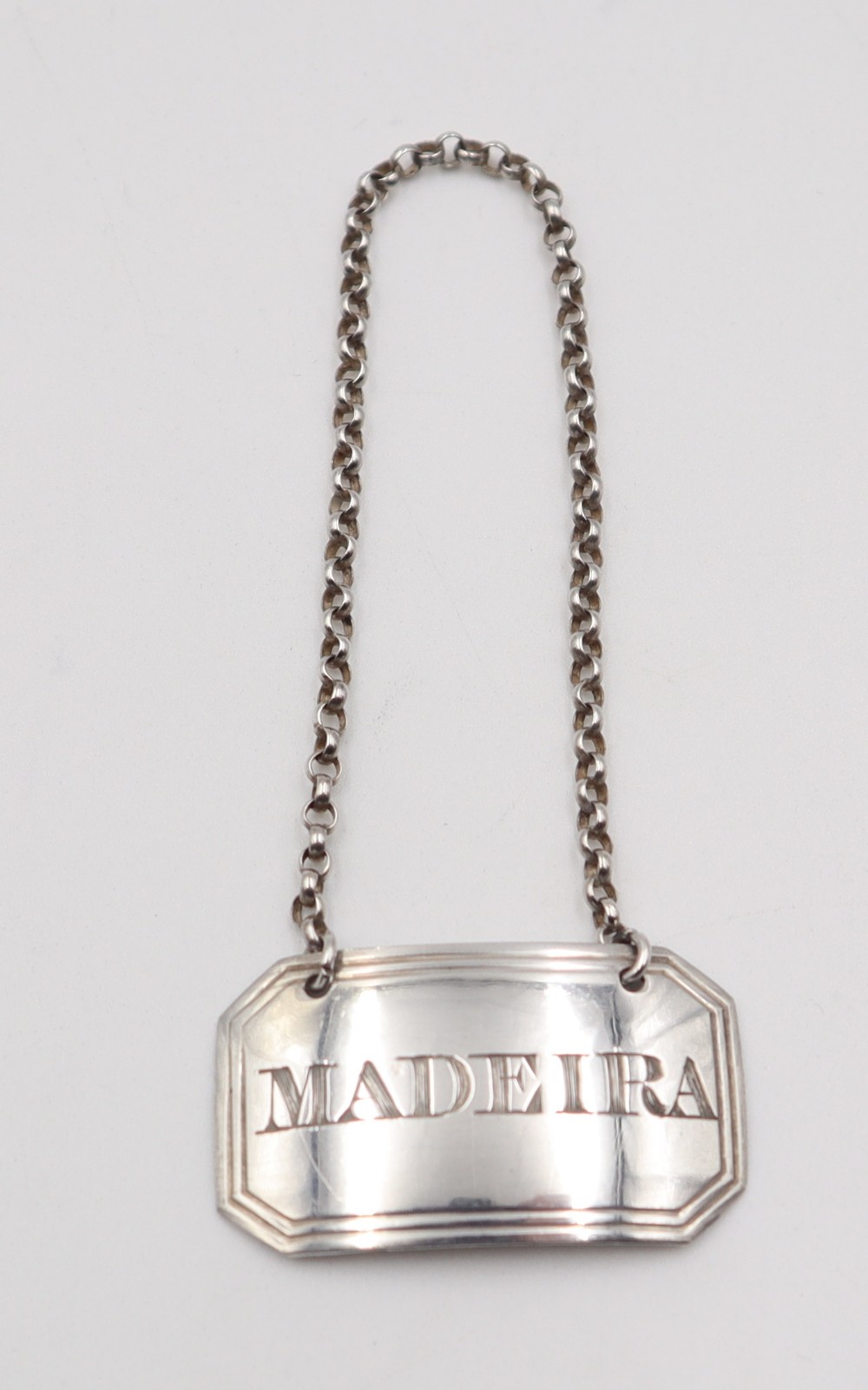 antique silver decanter label