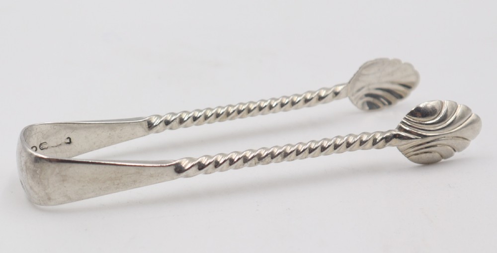 antique silver sugar tongs